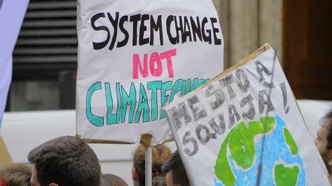"System change,not climate change".Friday For Future Protest.Rome,29/11/2019 Stock Footage 120667538