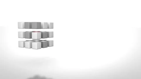 A system of chaotic blocks, which develops from a chaotic state into an ordered Video stock 245281096