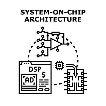 System on chip architecture engineering concept illustration Stock Illustration