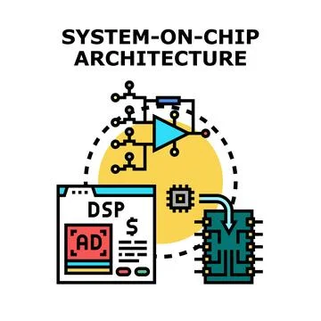 System on chip architecture engineering concept illustration 库存插图