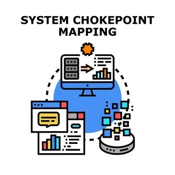 System chokepoint mapping and data analysis process Stock-Illustration