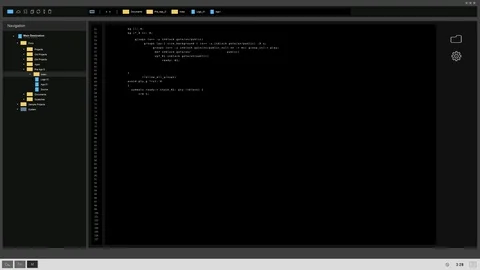 System command processing on dark computer display Stock Footage 105028019