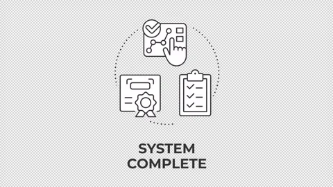 System complete animated line concept icon Stock Footage 345258497