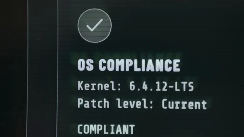 System Compliance check on a network, operating system is up to date Stock Footage 334388185