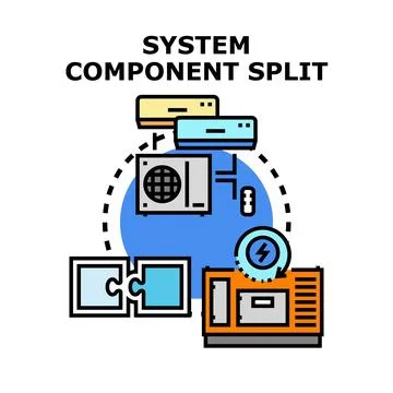 System component split concept for technology integration Stock Illustration