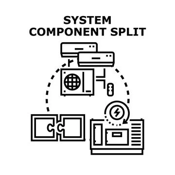 System component split concept for technology integration Stock Illustration