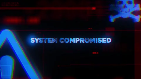 System Compromised Message Animation System Failure Notification Stock Footage 343394974