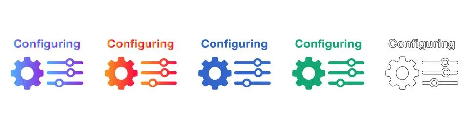 System Configuration and Settings Icons Stock Illustration