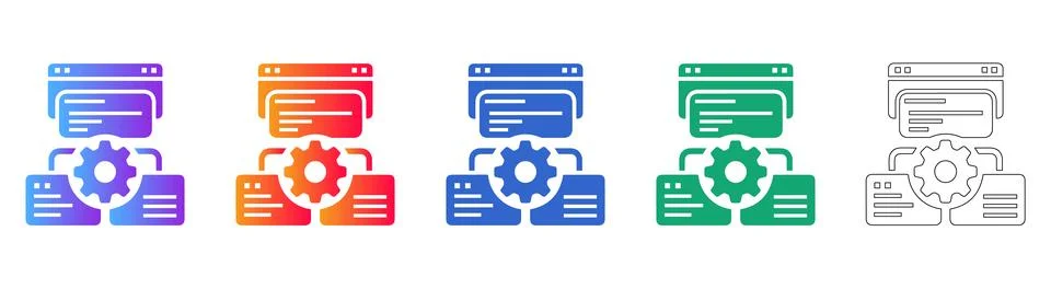 System Configuration and Settings UI Icon Collection Stockillustratie