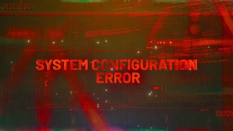 System Configuration Error Word on High Technology Futuristic Background Stock Footage 343394895