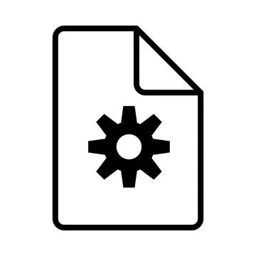 System configuration file icon. Gear file. Vector. Stock Illustration