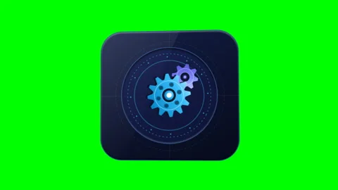 System Configuration Gear Settings Cog Wheels Spin on Green Screen. 스톡 동영상 346368621
