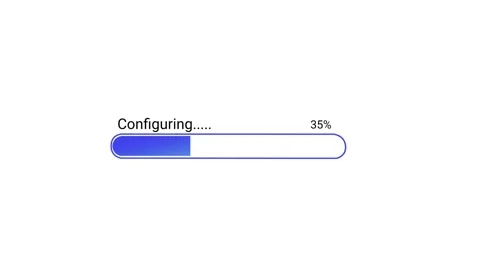 System Configuration Progress Bar Animation | Software Setup Status Loading UI 스톡 동영상 340764907