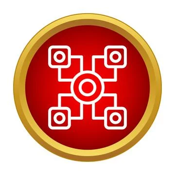 System connection network with central node distributing data 库存插图