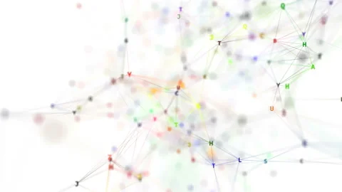 The system of connections from changing letters. Seamless loop. Video stock 104447112