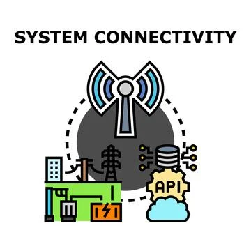 System connectivity concept for global data network Stock Illustration