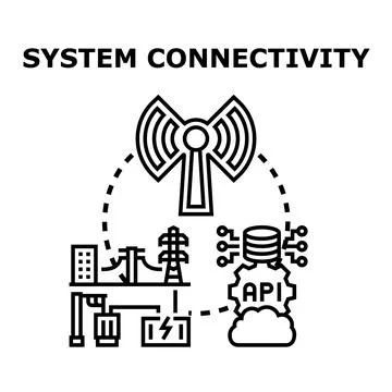 System connectivity concept for global data network Stock Illustration