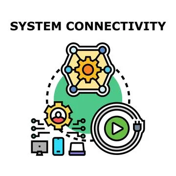 System connectivity operating network devices and digital processes Stock Illustration