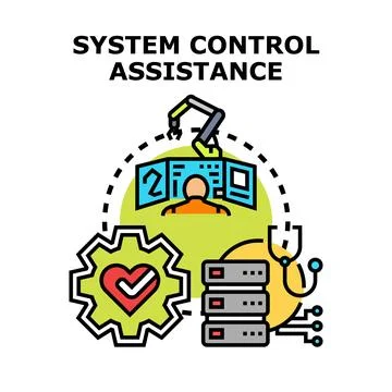 System control assistance concept illustrating process automation イラスト素材
