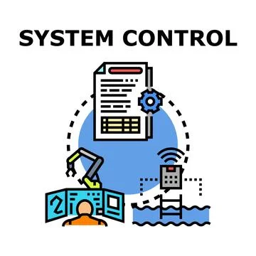 System control management illustrating automation process monitoring Stock Illustration
