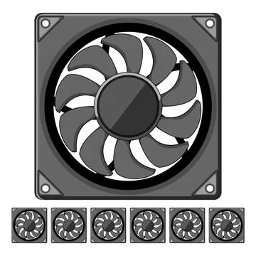 System cooling fan pc cartoon vector graphic Stock Illustration