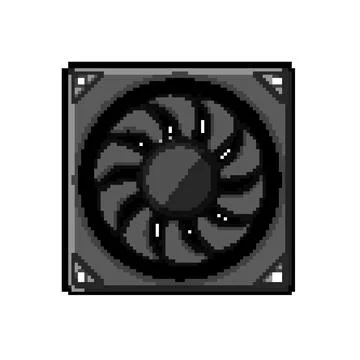 System cooling fan pc pixel art vector illustration 库存插图