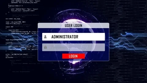 SYSTEM CRASH with Alpha Matte, Animation, Background, Loop Vídeo Stock 146771741