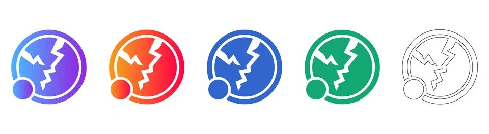 System Crash and Error Notification Icons Stock Illustration