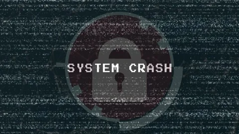 System Crash Error Screen with Glitch Effect Stock Footage 337731949