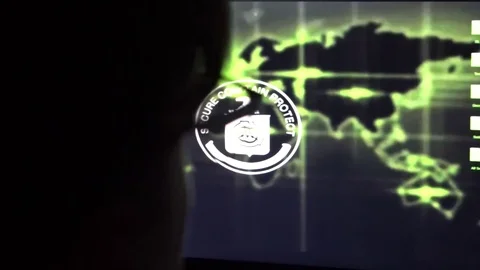 System crash, failure of the computer. A system restart. Window of death on Stock Footage 73456285