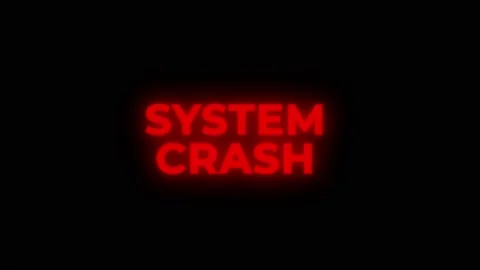 SYSTEM CRASH Red Warning Error Alert Computer Virus alert Hacking Message With Stock Footage 219070647