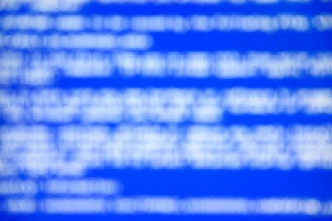 System crash report Blue screen of system crash report. Defocused backgrou... Stock-Fotos