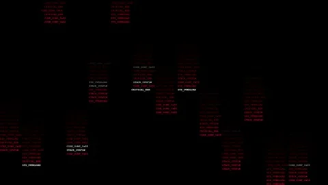 System Critical Errors: Diagnostic Messages on a Black Interface 库存影片 339178324