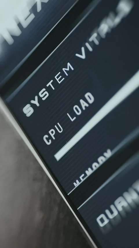System dashboard analyzing CPU load and memory utilization Stock Footage 335484787