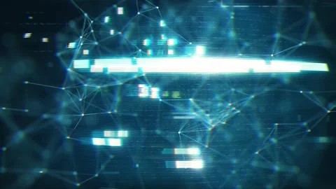System Data Hacking, Plexus Connection, Glitch System Network Connections Stock Footage 299691289