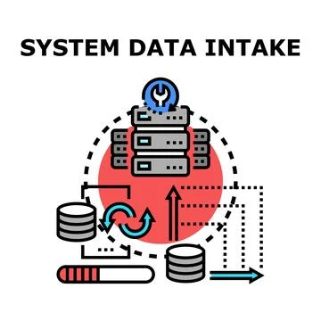 System data intake and processing vector icon Stock Illustration