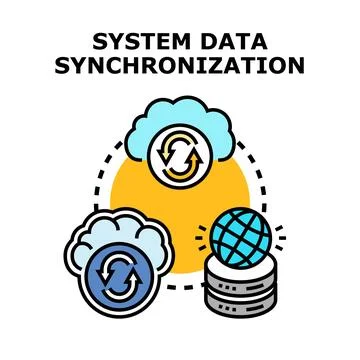 System data synchronization and global cloud computing Stockillustratie