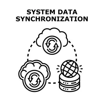 System data synchronization and global cloud computing 스톡 일러스트