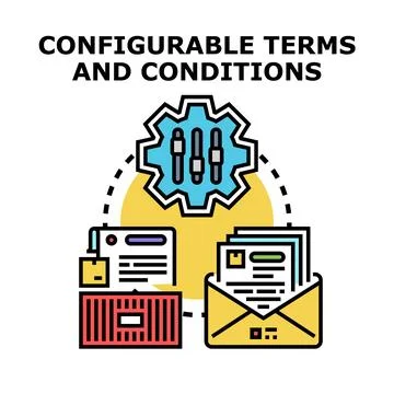 System defining custom terms and conditions setting document Illustrazione stock