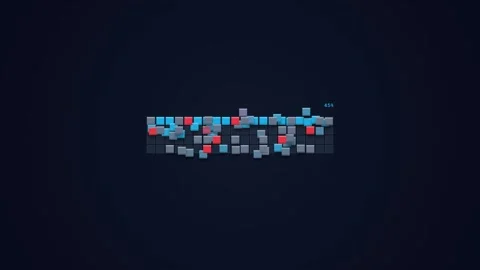 System Defragmentation Utility Processing Digital Data on a Futuristic Grid.. Видео 347361923