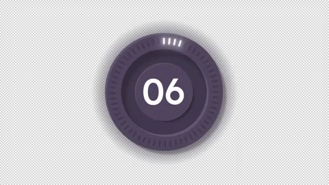 System delay neumorphic animated countdown on dark background Stock Footage 340286416