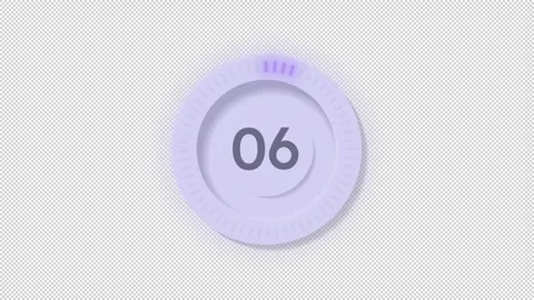 System delay neumorphic circular countdown animation Stock Footage 340283821