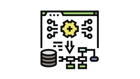 System deployment analyst color icon animation Stock Footage 326106094