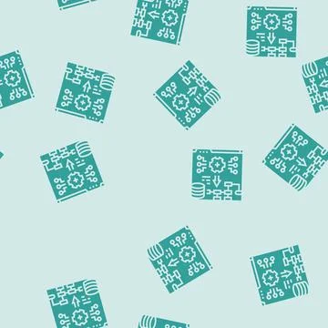 System deployment analyst glyph seamless pattern Stock Illustration