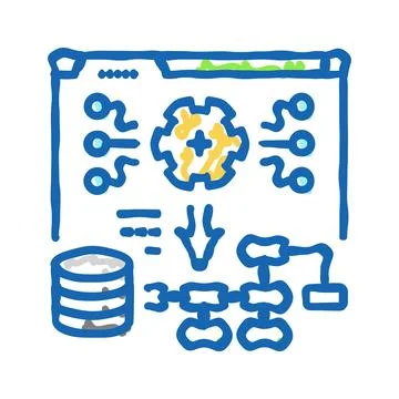 System deployment analyst icon doodle illustration Stock Illustration