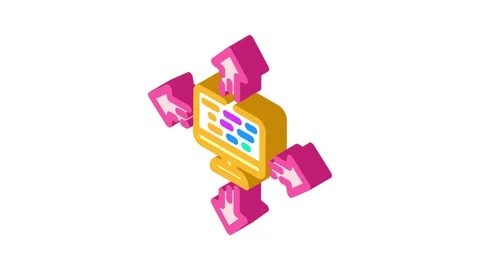 System deployment analyst isometric icon animation Stock Footage 327285011
