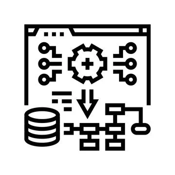 System deployment analyst line icon vector illustration Stock Illustration