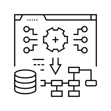 System deployment analyst line icon vector illustration Stock Illustration