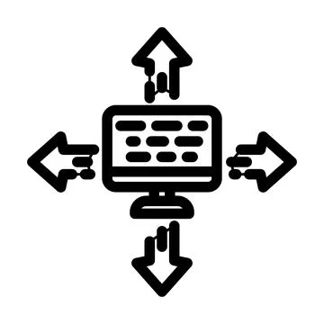 System deployment analyst line icon vector illustration Stock Illustration