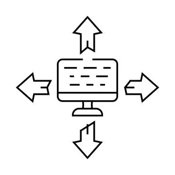 System deployment analyst line icon vector illustration Stock Illustration